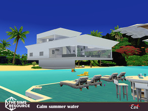 Sims 4 — Calm summer waters _TSR only CC by evi — A three bedroom modern beach house with amazing view due to its many