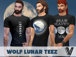 Sims 4 — Wolf Lunar Teez  by SimmieV — What phases you? Everything, if you're a wolf. This collection of 8 graphic teez