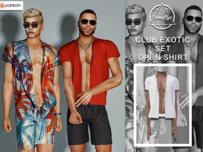 Sims 4 — [PATREON] Club Exotic Set - Open Shirt *Early Access* by Camuflaje — * New mesh * Compatible with the base game