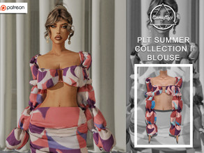 Sims 4 — [PATREON] PLT SUMMER SET I - Blouse *Early Access* by Camuflaje — * New mesh * Compatible with the base game *