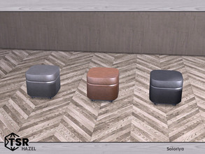Sims 4 — Hazel. Pouf by soloriya — Square leather pouf. Part of Hazel set. 3 color variations. Category: Comfort -