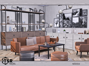 Sims 4 — Hazel by soloriya — A set of modern furniture for living rooms. Includes 10 objects: --armchair, --three ceiling