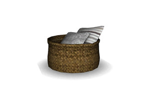 Sims 4 — DbA@TSR_SBBasket by Angela — Wicker decorative basket with pillows. 
