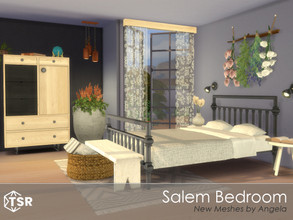 Sims 4 — Salem Bedroom by Angela — Salem Bedroom, a new bedroom set for your adult sims. This set contains 7 new meshes,