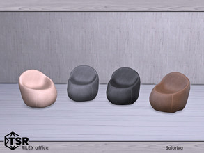 Sims 4 — Riley Office. Pouf by soloriya — Leather pouf. Part of Riley Office set. 4 color variations. Category: Comfort -