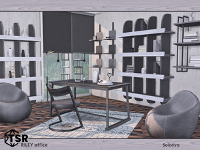 Sims 4 — Riley Office by soloriya — A set of modern furniture for offices. Includes 9 objects: --blinds, --chair, --desk,