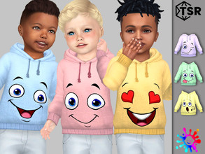 Sims 4 — Cartoon Face Hoodie by Pelineldis — Six cool hoodies with cartoon faces print for toddler boys and girls.