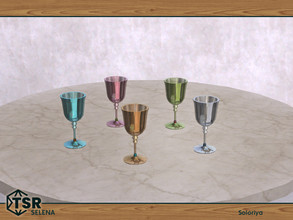 Sims 4 — Selena. Glass by soloriya — Glass. Part of Selena set. 5 color variations. Category: Decorative - Clutter.
