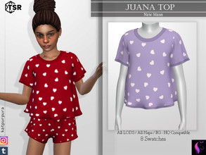 Sims 4 — Juana Top by KaTPurpura — Long blouse with free fall of hearts to sleep