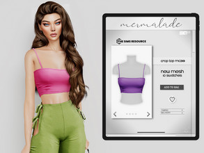 Sims 4 — Crop Top MC381 by mermaladesimtr — New Mesh 10 Swatches All Lods Teen to Elder For Female