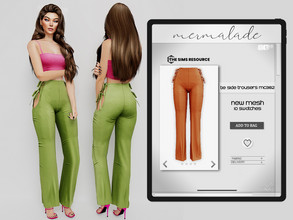 Sims 4 — Tie Side Trousers  MC382 by mermaladesimtr — New Mesh 10 Swatches All Lods Teen to Elder For Female