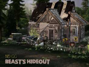 Sims 4 — Beast's Hideout by VirtualFairytales — Looks like noone lived there for years. But why these warning signs?