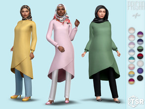 Sims 4 — Prisha Outfit by Sifix2 — A modest long tunic and pants in 15 colors for teen, young adult and adult sims.