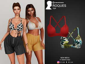Sims 4 — Roques (Top) by Beto_ae0 — Beach top, enjoy it - 17 colors - New Mesh - All Lods - All maps