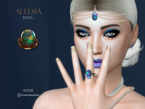 Sims 4 — Aleesia Ring by Suzue — -New Mesh (Suzue) -5 Swatches -For Female (Teen to Elder) -Ring Category -HQ Compatible