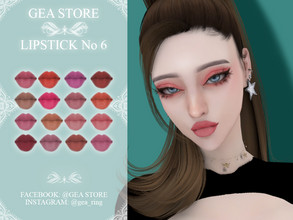 Sims 4 — Gea Lipstick No 6 by Gea_Store — 16 Colors Swatch BGC HQ Dont reclaim this as yours and dont re-update