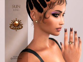 Sims 4 — Sun Ring by Suzue — -New Mesh (Suzue) -6 Swatches -For Female (Teen to Elder) -Ring Category -HQ Compatible