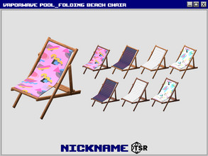 Sims 4 — vaporwave pool_folding beach chair by NICKNAME_sims4 — vaporwave pool set 9 package files. -vaporwave