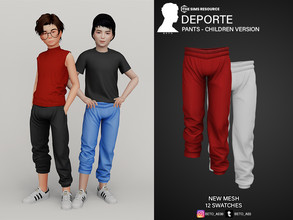Sims 4 — Deporte (Pants - Child Version) by Beto_ae0 — Children's sports pants, enjoy it - 11 colors - New Mesh - All