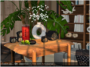 Sims 4 — Japandi Tea set by Severinka_ — A set of furniture, decor and functional teapot of the Japandi style. The set