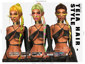 Sims 4 — Teia Hairstyle by Leah_Lillith — Festival Hairstyle Series: Teia Hairstyle All LODs Smooth bones Custom CAS