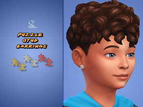 Sims 4 — Puzzle Stud Earrings for Kids by simlasya — For kids All LODs New mesh 5 swatches HQ compatible Custom thumbnail