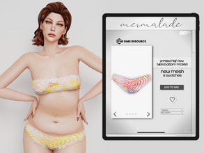 Sims 4 — Printed Low Waist Bikini Bottom MC392 by mermaladesimtr — New Mesh 5 Swatches All Lods Teen to Elder For Female 