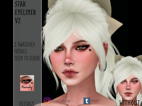 Sims 4 — Star Eyeliner V2 by Reevaly — 2 Swatches. Teen to Elder. Female. Base Game compatible. Please do not reupload.