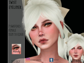 Sims 4 — Twist Eyeliner by Reevaly — 7 Swatches. Teen to Elder. Female. Base Game compatible. Please do not reupload.