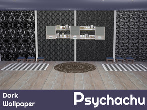 Sims 4 — Dark Wallpapers by Psychachu — (4 swacthes) - Four lovely, dark, moody wallpapers to give your house that