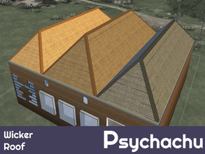 Sims 4 — Wicker Roof by Psychachu — (3 swatches) - A lovely, seamless wicker roof in three charming shades: beige, warm