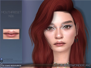 Sims 4 — Mouthpreset N36 by PlayersWonderland — This mouthpreset adds a new morphed, more small looking mouth. Available