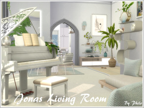 Sims 4 — Jonas Living Room by philo — The main element of this room is the piano. Your Sims can play it while