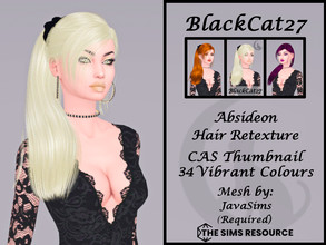 Sims 4 — JavaSims Absideon Hair Retexture (MESH NEEDED) by BlackCat27 — A long, straight ponytail draped over the