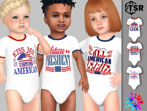 Sims 4 — 4th of July Onesie by Pelineldis — Six cute onesies with Independence Day related prints for toddler boys and