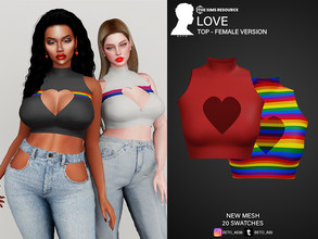 Sims 4 — Love (Top - Version Female) by Beto_ae0 — Feminine short shirt, enjoy it - 20 colors - New Mesh - All Lods - All