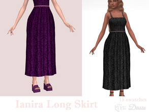 Sims 4 — Ianira Long Skirt by Dissia — High waist long damask pattern skirt ;) Availablein 15 swatches
