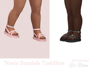 Sims 4 — Nesta Sandals Toddlers by Dissia — Comfty sandals with a lot of straps for toddler ;) Available in 48 swatches