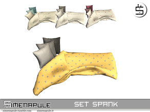 Sims 4 — Set Spank -Blanket and Cushions by Simenapule — Set Spank -Blanket and Cushions 4 colors.