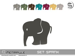Sims 4 — Set Spank - Wall Deco Elephant by Simenapule — Set Spank - Wall Deco Elephant 8 colors.