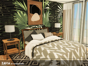 Sims 4 — Zavia Bedroom (TSR only CC) by xogerardine — Tropical, cozy bedroom!