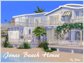 Sims 4 — Jonas Beach House (Empty Shell / No CC) by philo — This 40X20 Jonas Beach Villa was built in "Baia