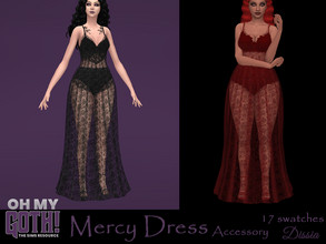 Sims 4 — Oh My Goth - Mercy Dress (Accessory) by Dissia — Long transparent lace dress on straps as an accessory ;)