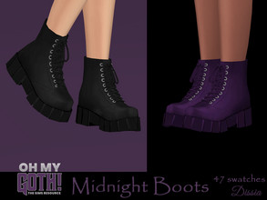 Sims 4 — Oh My Goth - Midnight Boots by Dissia — Short ankle boots in many colors ;) Available in 47 swatches 