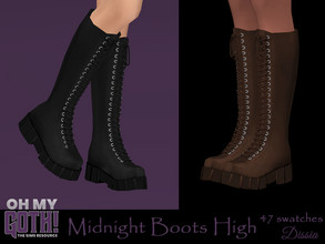 Sims 4 — Oh My Goth - Midnight Boots High by Dissia — Under the knee boots in many colors ;) Available in 47 swatches