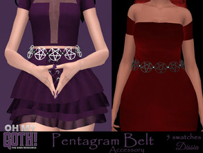 Sims 4 — Oh My Goth - Pentagram Belt (Accessory) by Dissia — Waist belt with big pentagrams ;) Available in 5 swatches