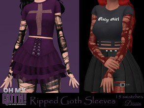 Sims 4 — Oh My Goth - Ripped Goth Sleeves (Accessory) by Dissia — Long torn accessory sleeves perfect for goth outfits!
