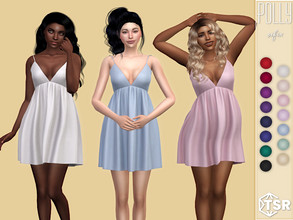 Sims 4 — Polly Dress by Sifix2 — A low-cut, high-waisted short dress in 15 colors for teen, young adult and adult sims.