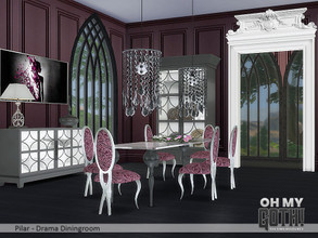Sims 4 — OH My Goth Drama DiningRoom by Pilar — Modern Gothic Interior Design