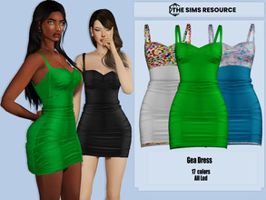 Sims 4 — Gea Dress by couquett — Dress or your female sims all map done 17 colors. this Mesh is by me Custom thumbnail.